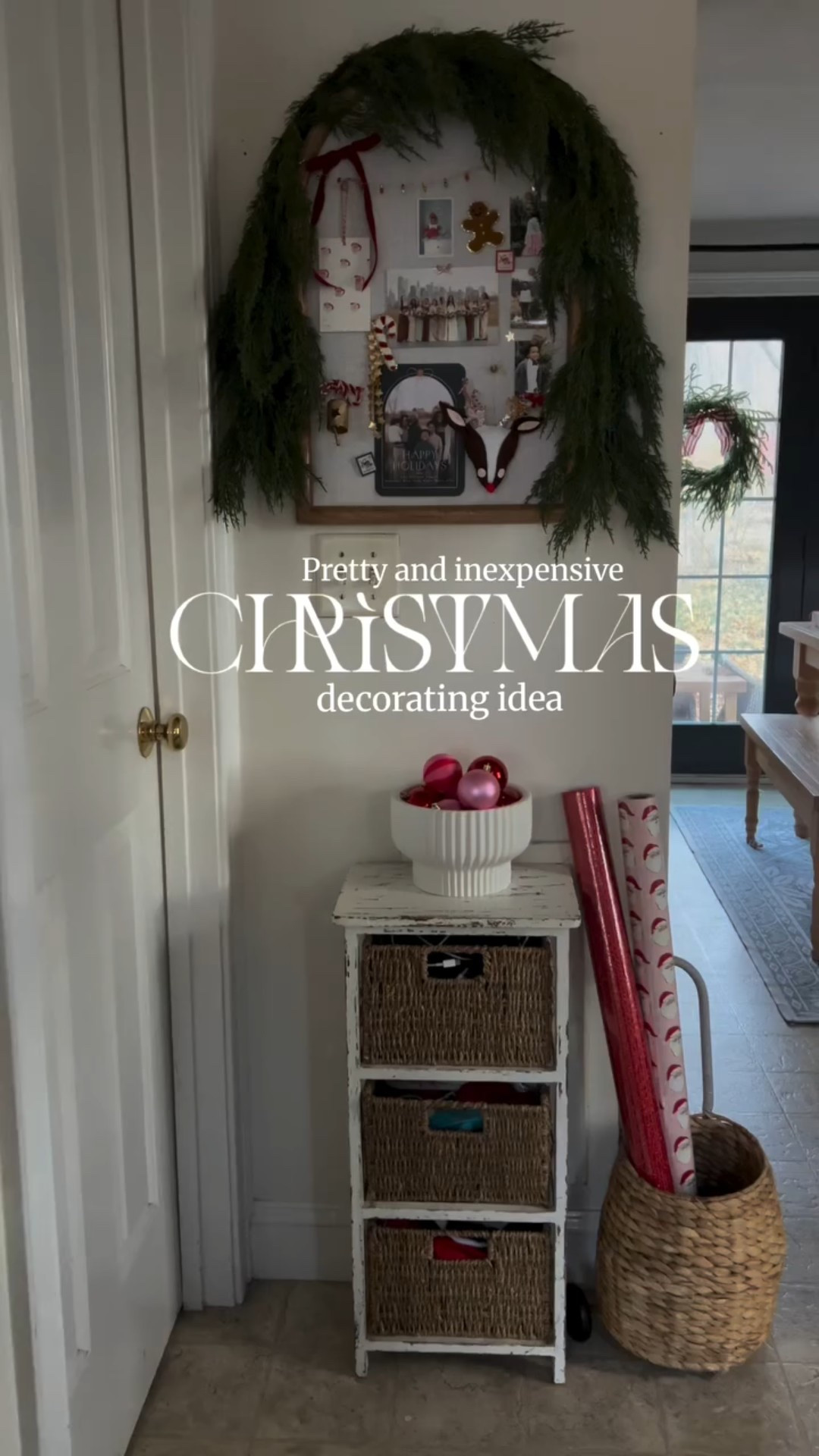 Do you have a pin or bulletin board? If you do I definitely encourage you to make it festive for Christmas 😍 This cost me nothing because I used gift tags, patches, pins, and little embellishments I already had. The best part is adding old Christmas photos to it and of course Christmas cards!

#christmasdecor #christmasdecorations #nostalgicchristmas #nostalgicchristmasdecor #