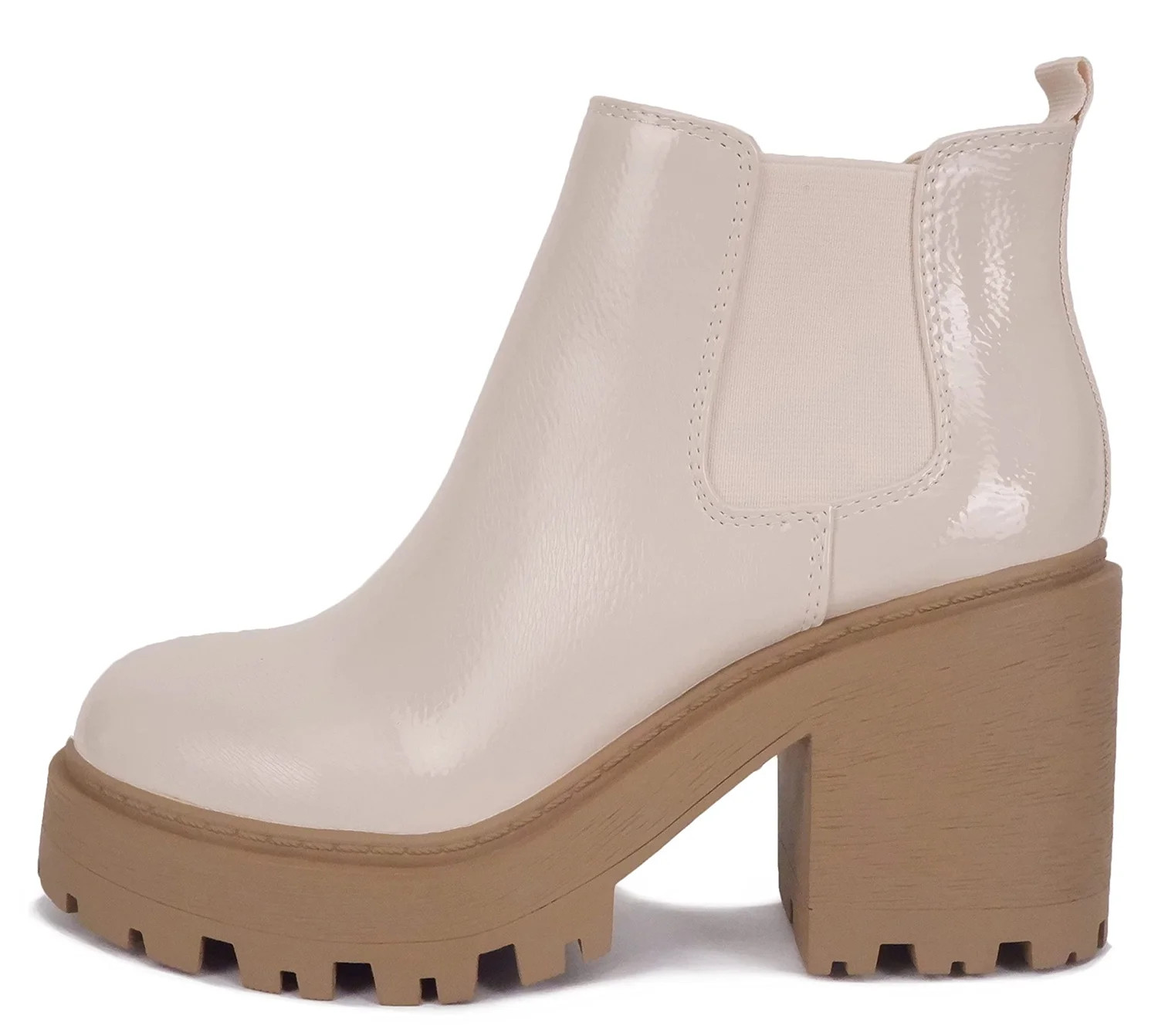 Soda Women Chunky Thick Lug Sole Heels Ankle Boots Hidden Platform Elastic Sides Booties BLISS-S ... | Walmart (US)
