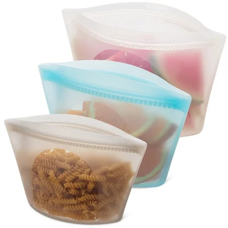 Prokeeper+ 3 Silicone Stand Up Snack and Storage Bag, 3 Pack, Mulit Color, Designed to Help with Packed Lunches and Daily Commutes | Walmart (US)
