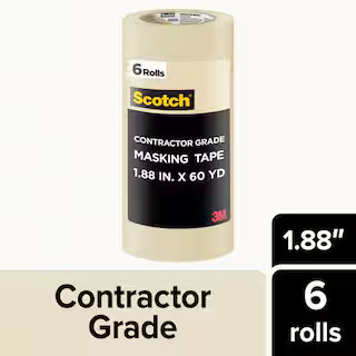 Scotch 1.88 in. x 60.1 Yds. Multi-Surface Contractor Grade Tan Masking Tape (6 Rolls) | The Home Depot