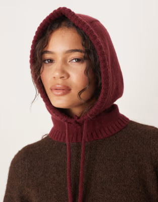 My Accessories tie front loose balaclava in burgundy | ASOS | ASOS (Global)