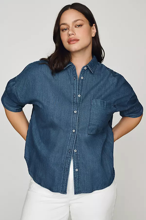 Mabel Boxy Denim Shirt Top | Anthropologie (US)