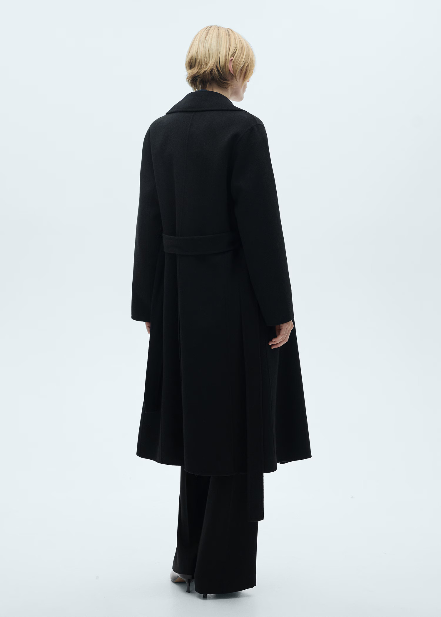 Wool coat with handmade belt - Women | MANGO United Kingdom | MANGO (UK)
