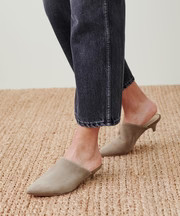 Oiled Leather Kitten Heel Mule | Jenni Kayne