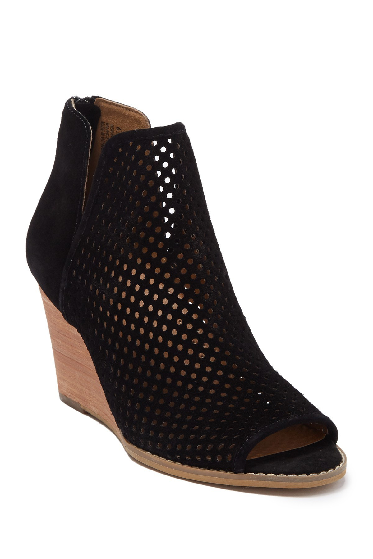 SUSINAKinston Perforated Suede Peep Toe Wedge Bootie | Nordstrom Rack