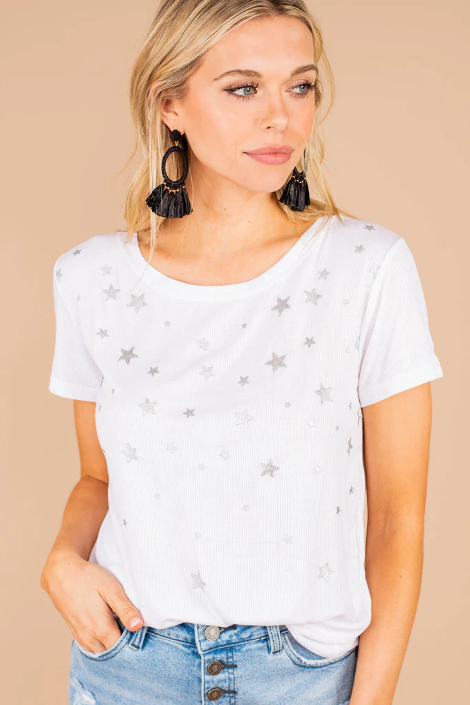 Star Gazing Top, White | The Mint Julep Boutique