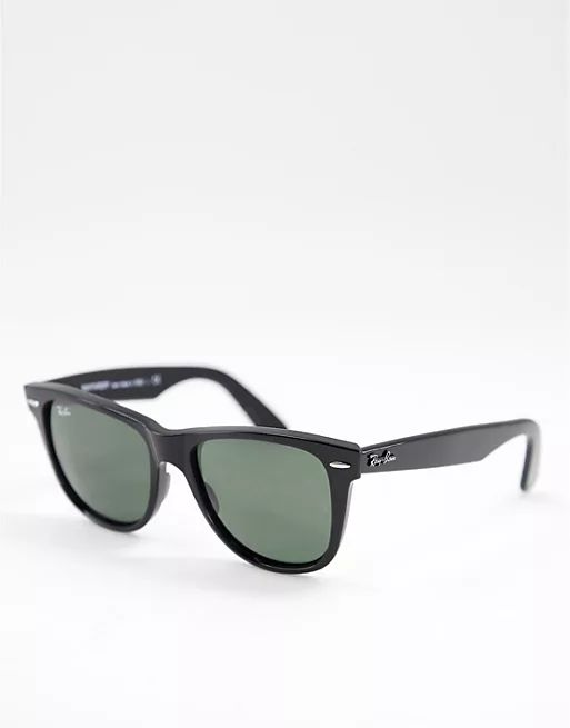 Ray-Ban original wayfarer larger sunglasses in black 0RB2140 | ASOS (Global)