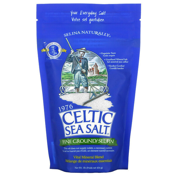 Celtic Sea Salt, Fine Ground, Vital Mineral Blend, 1 lb (454 g) | iHerb