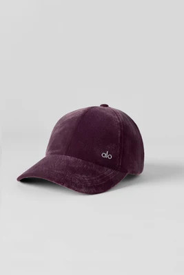 ALO | Velvet Off-Duty Cap in Rich Bordeaux | Alo Yoga