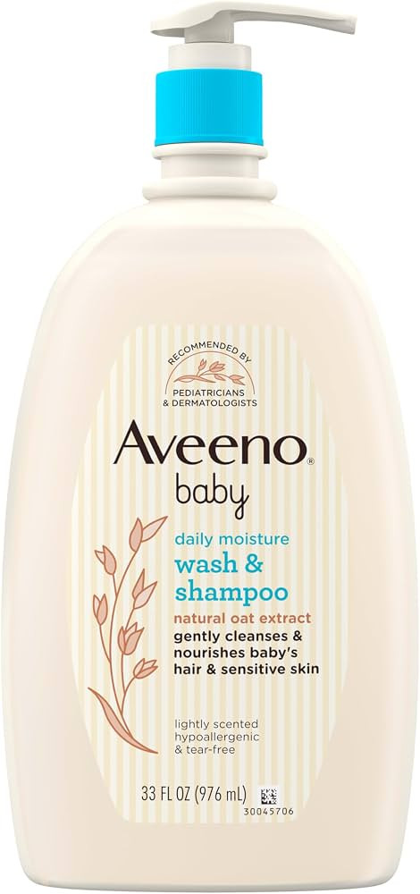 Aveeno Baby Daily Moisture Gentle Bath Wash & Shampoo with Natural Oat Extract, Hypoallergenic, T... | Amazon (US)