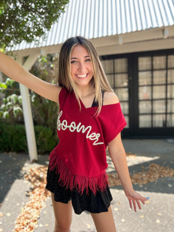 Queen of Sparkles Boomer Feather Sweater Tank | Pink Creek