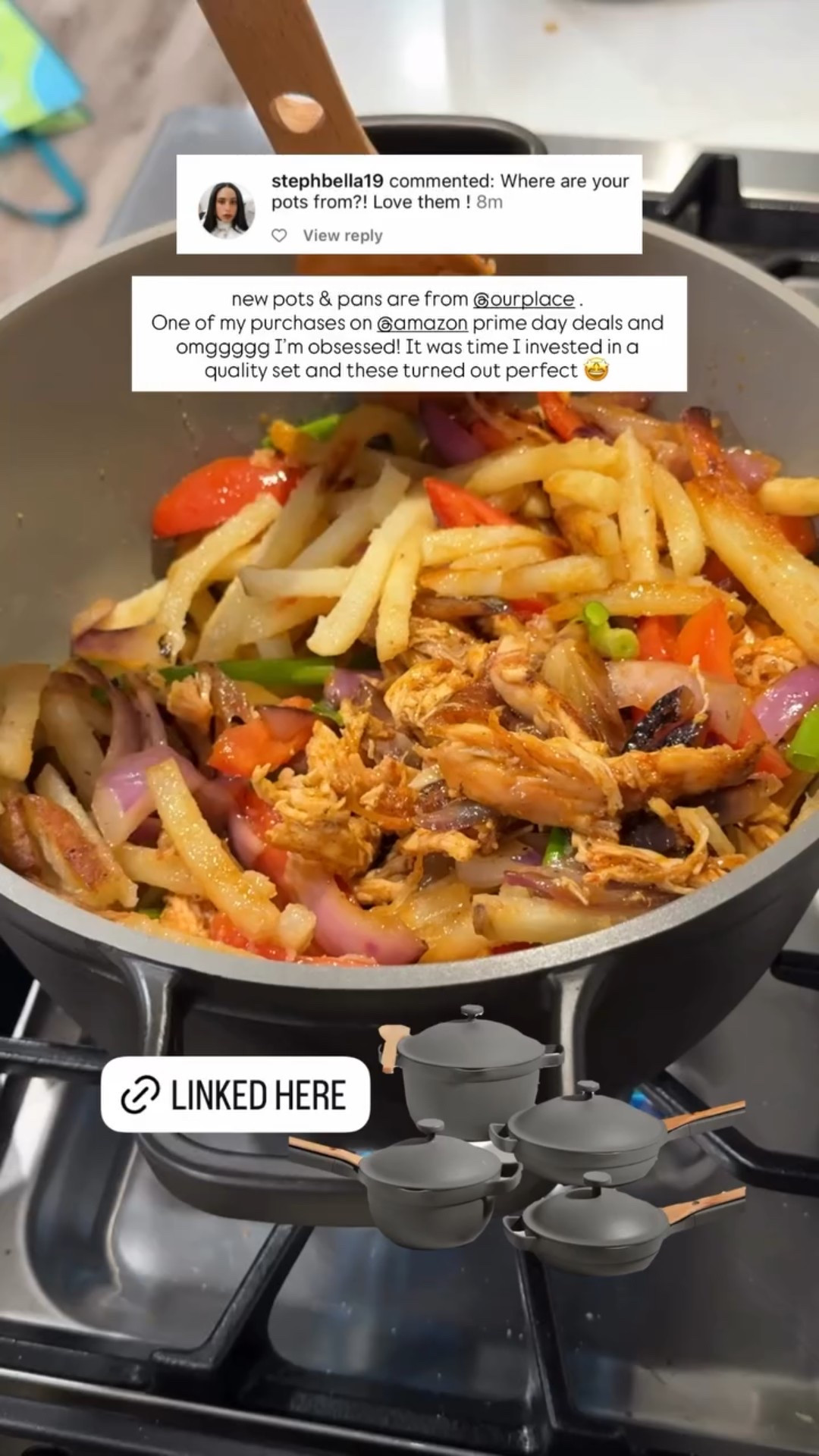 new pots & pans are from @ourplace . 
One of my purchases on @amazon prime day deals and omggggg I’m obsessed! It was time I invested in a quality set and these turned out perfect 🤩