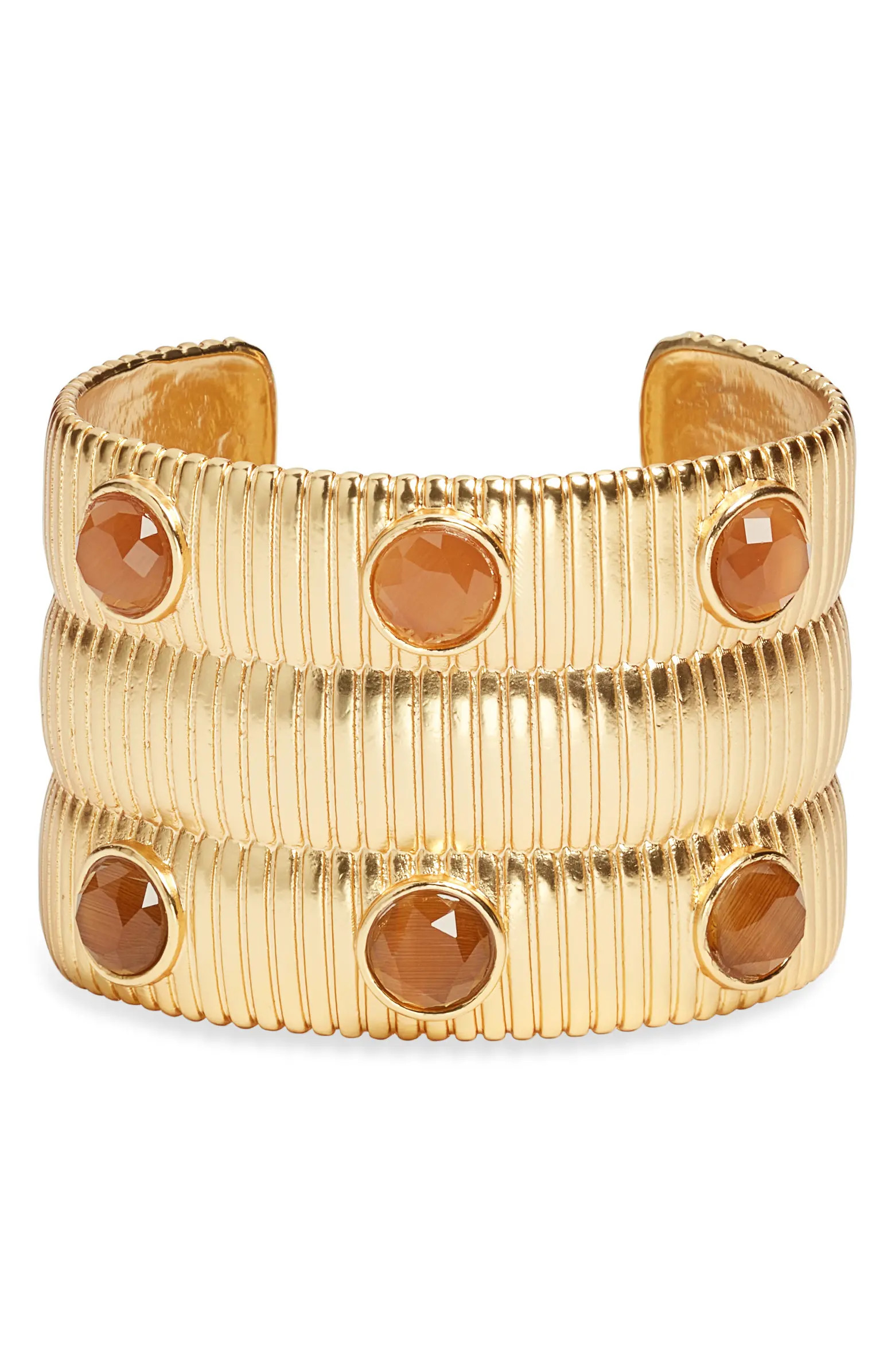 Mocha Ribbed Cuff Bracelet | Nordstrom