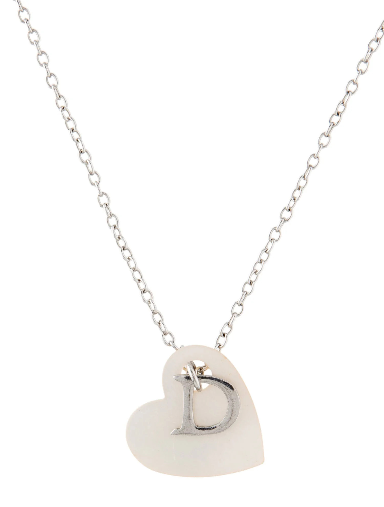 Christian Dior Vintage Mother Of Pearl Heart Pendant Necklace - Pendant Necklace, Necklaces - CHR... | The RealReal