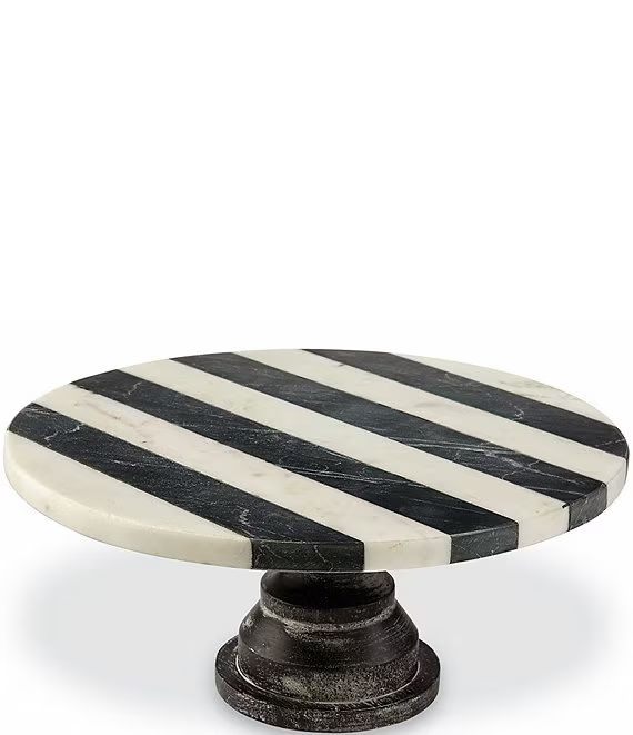 Black and White Marble Cake Pedestal | Dillards