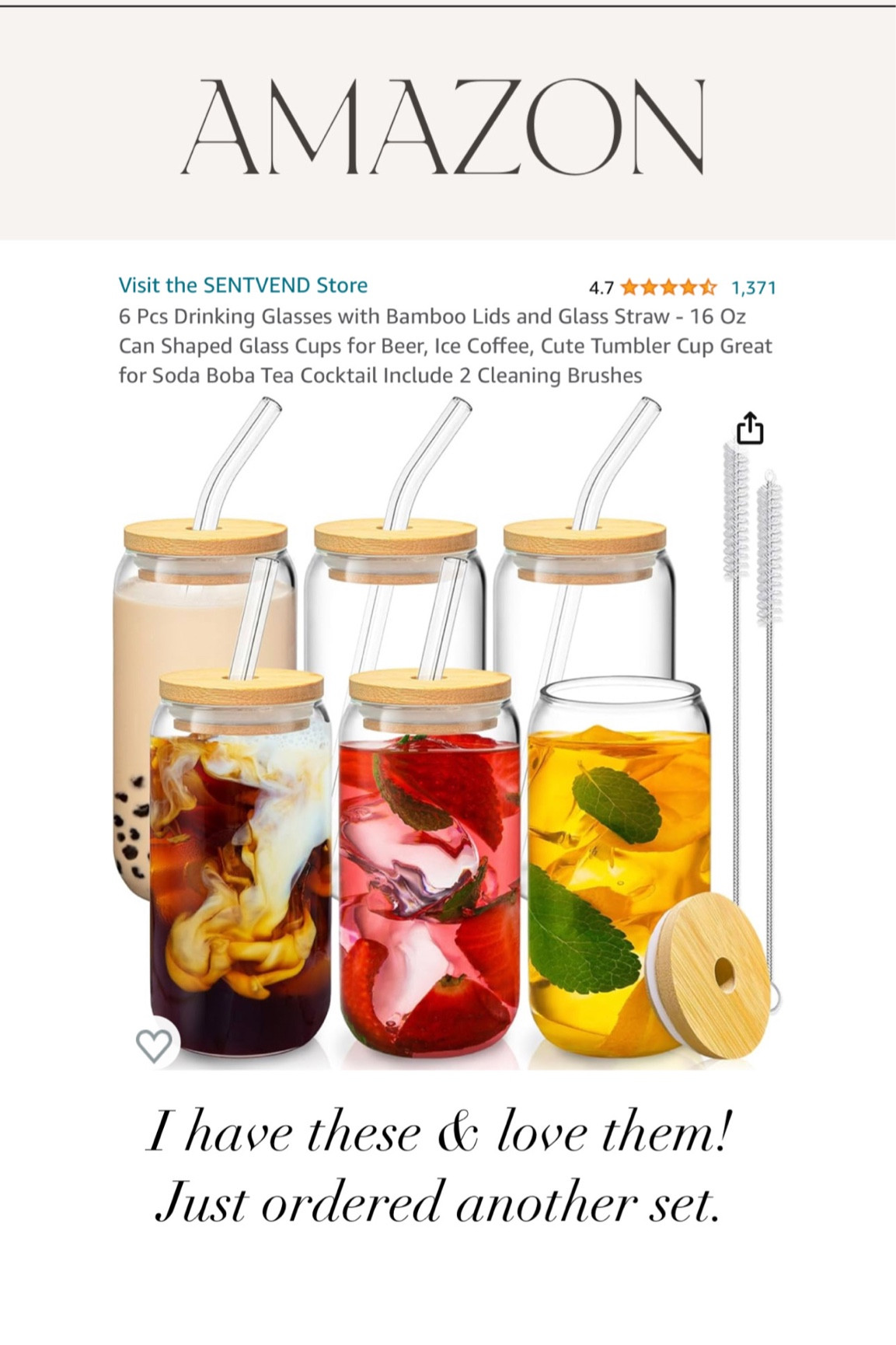 8pcs Set ] Drinking Glasses with Bamboo Lids and Glass Straw - 16oz Can  Shaped Glass Cups, Beer Glasses, Iced Coffee Glasses, Cute
