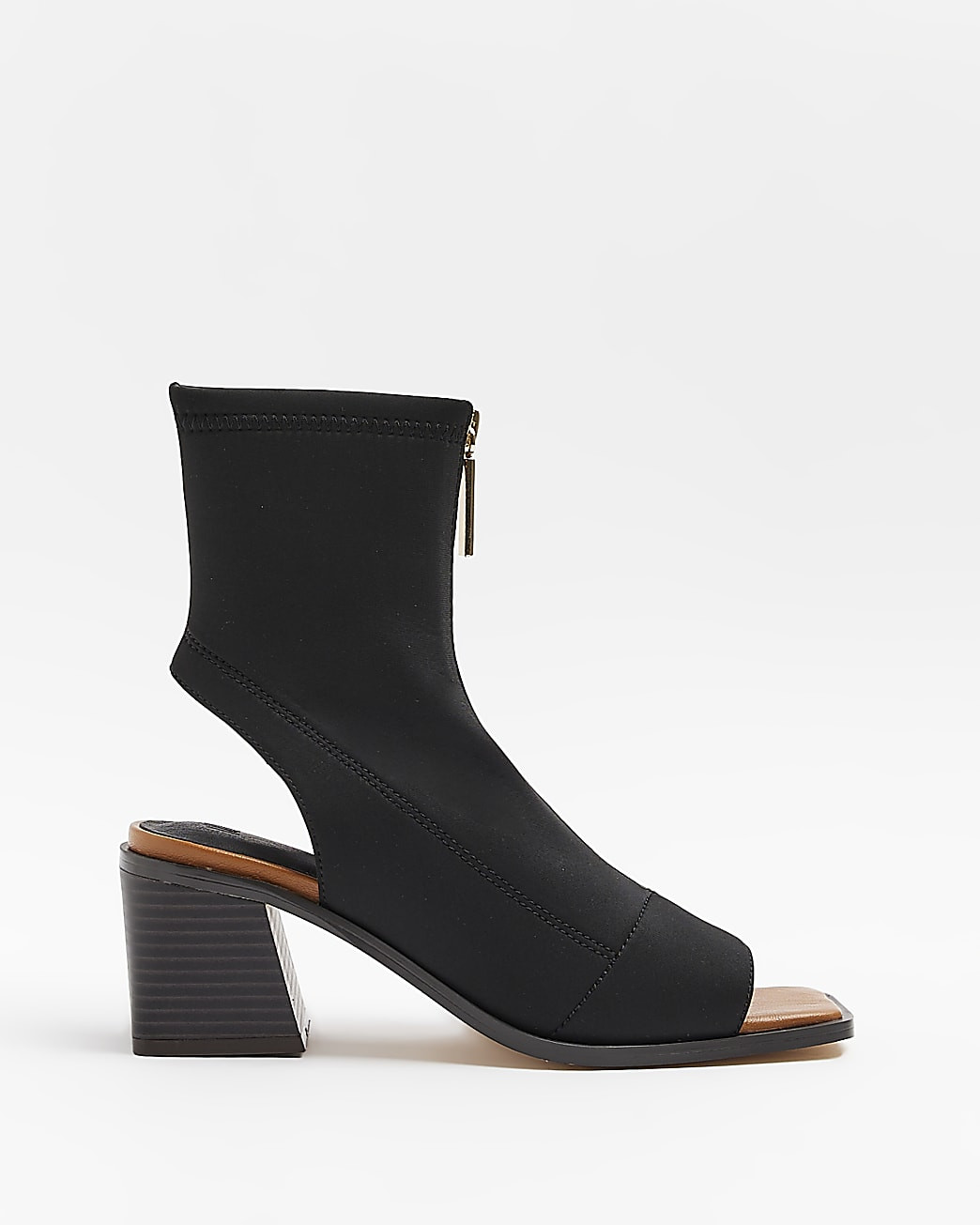 River Island Womens Black wide fit open toe ankle boots | River Island (US)
