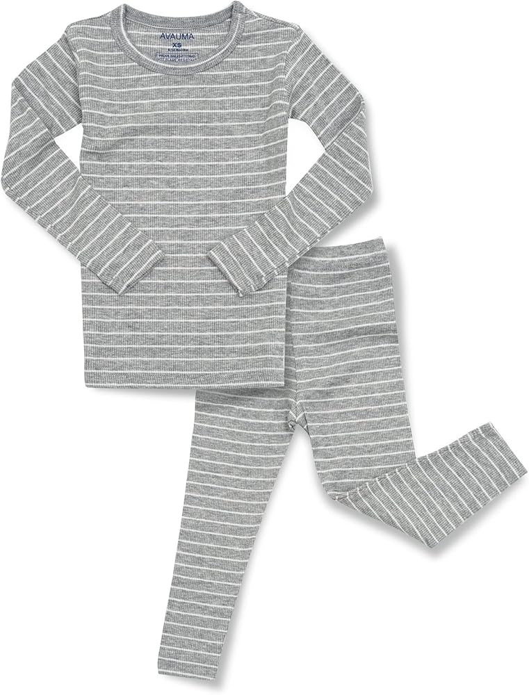 AVAUMA Stripe Pattern Baby Boys Girls Pajama Set Kids Toddler Snug fit Ribbed Sleepwear pjs for D... | Amazon (US)
