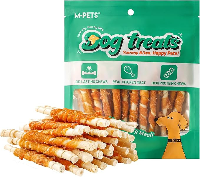 M-PETS Chicken Wrapped Dog Treats 30 pcs Rawhide Chews Sticks, Puppy Training Treat, Snacks for S... | Amazon (US)