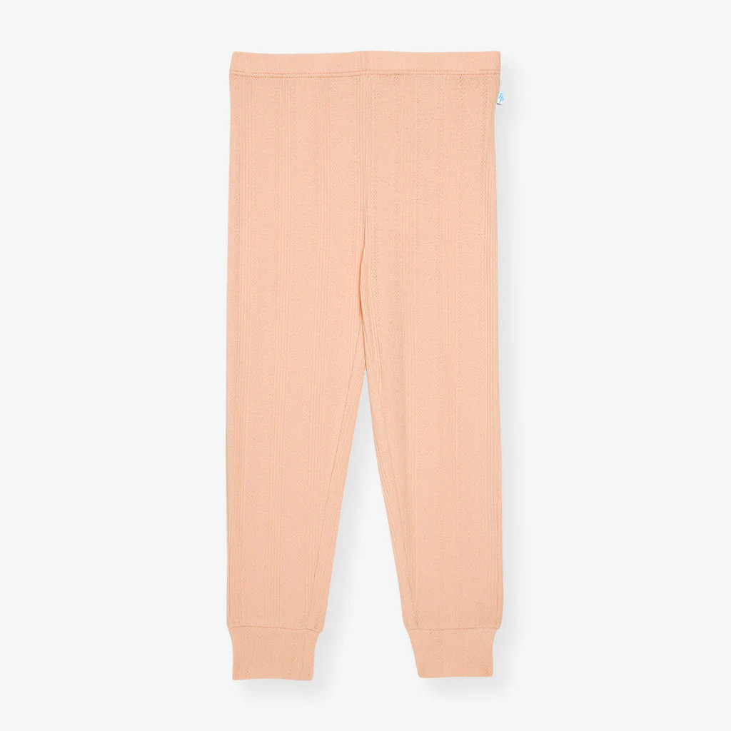 Solid Pink Long Dusty Blush Pointelle Leggings | Posh Peanut® | Posh Peanut