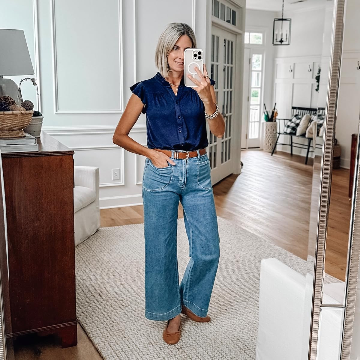 Cicy Bell Womens Wide Leg Jeans High Waisted Stretchy Baggy Loose Denim Casual Pants with Pockets | Amazon (US)