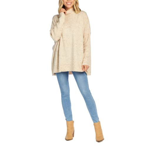 Mud Pie Jennie Womens Oversized Sweater, Cream, One Size | Amazon (US)