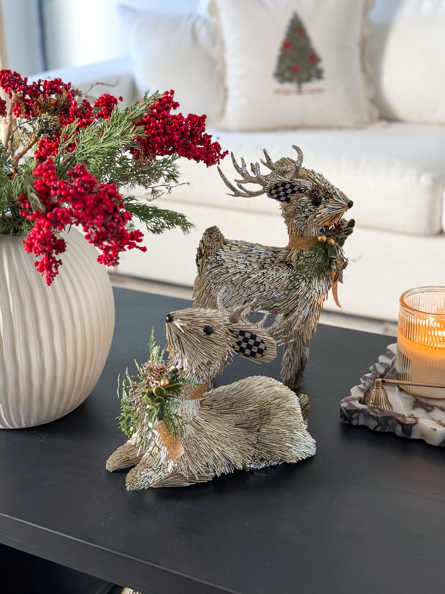 Metallic touches at the holidays add a pop of fun.  These new MacKenzie-Childs metallic deer are easy to style and make a great gift 

#LTKHoliday