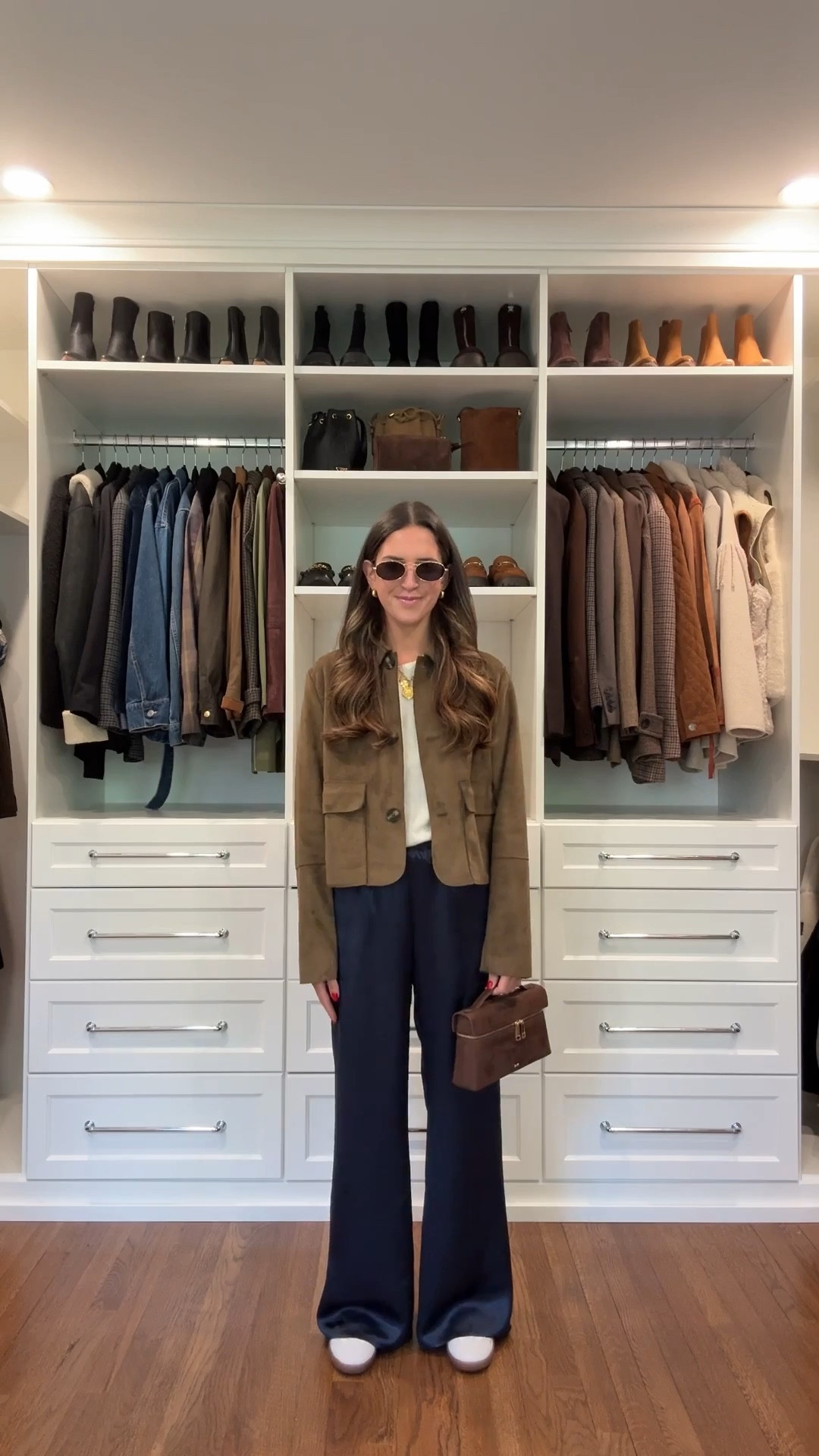 Size Xsmall classic pant 
Size small sweater 
Size medium jacket 

Fall outfit 
Easy outfit 
Work pants 
Satin pants 
Sneakers

#LTKFindsUnder100 #LTKSeasonal #LTKNYFW