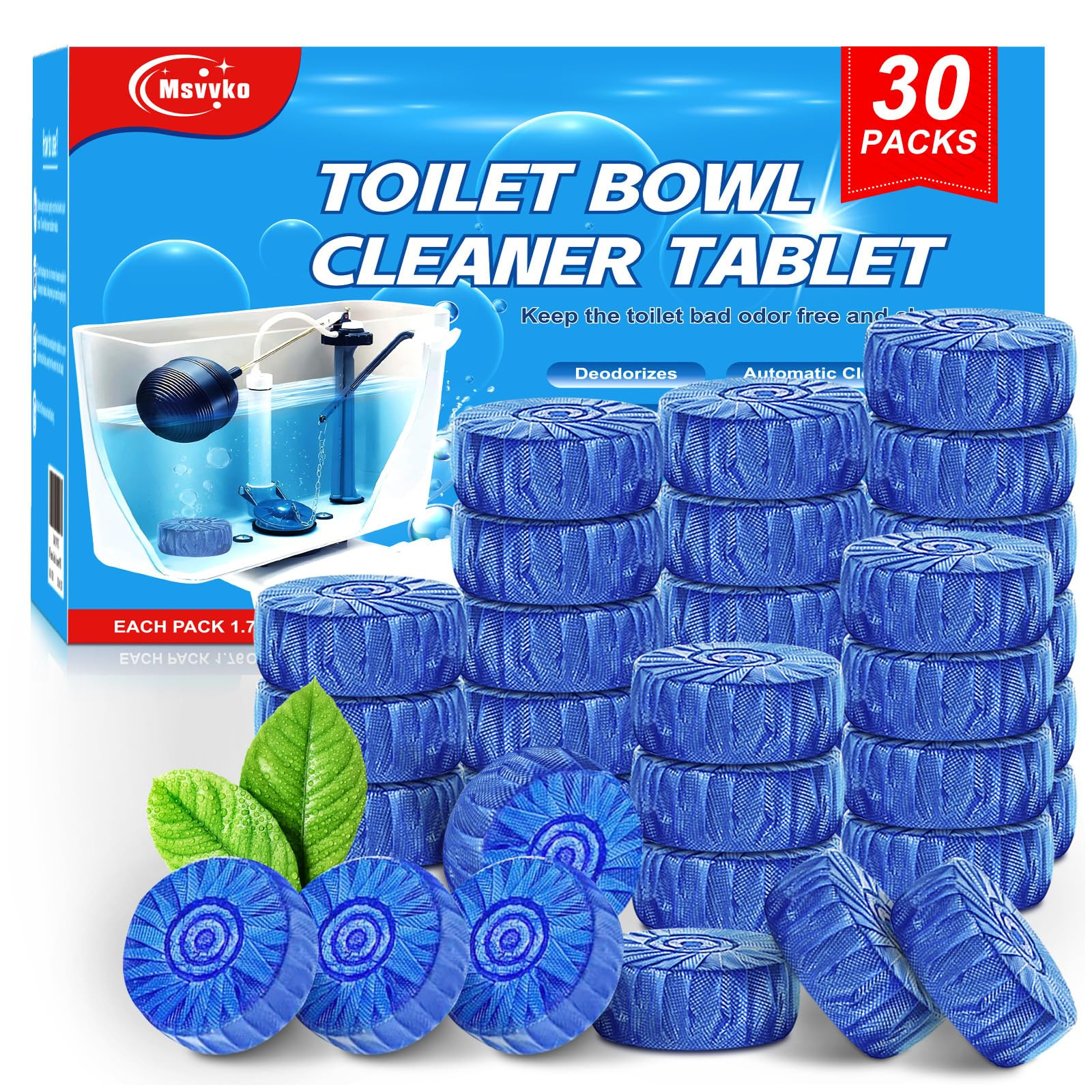 Toilet Bowl Cleaner Tablets Blue Toilet Tank Cleaners, Septic-Safe Hard Water Stain Remove, Bathr... | Amazon (US)