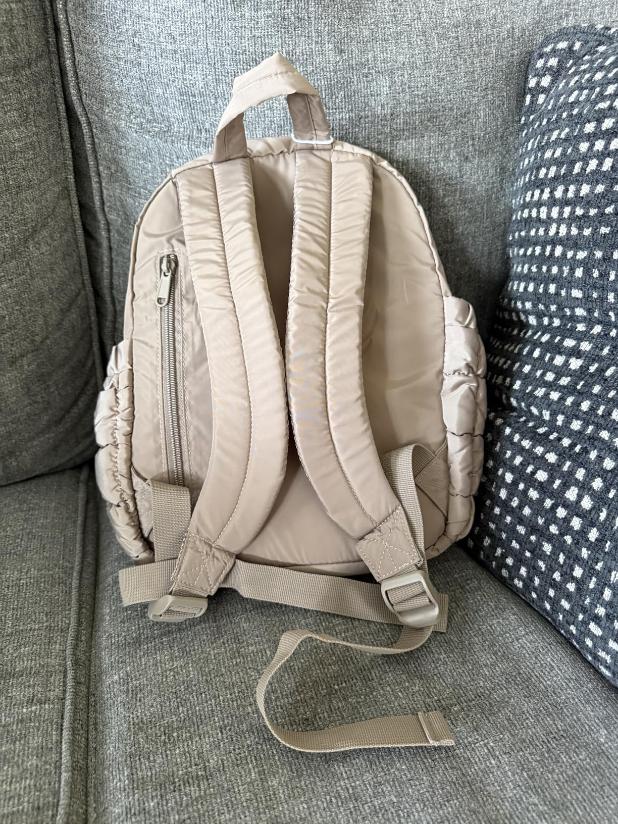Amazon.com: BAGSMART Mini Backpacks for Women, Puffy Checkered Quilted Small Backpack with Pouch,... | Amazon (US)