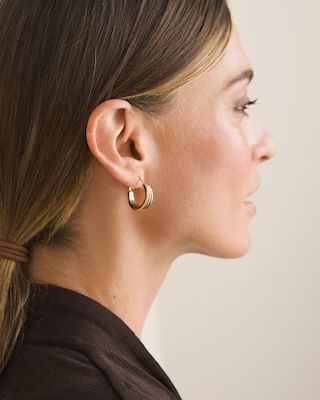 Sleek Gold-Tone Hoop Earrings | Chico's