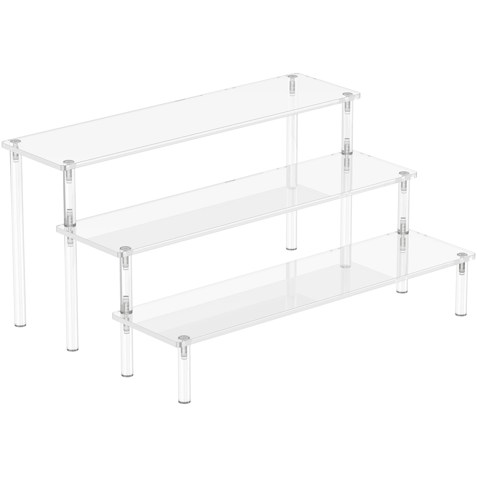 Acrylic Display Risers, 3 Tier Perfume Organizer Stand, Clear Cupcake Stand Holder, Large Shelf R... | Amazon (US)