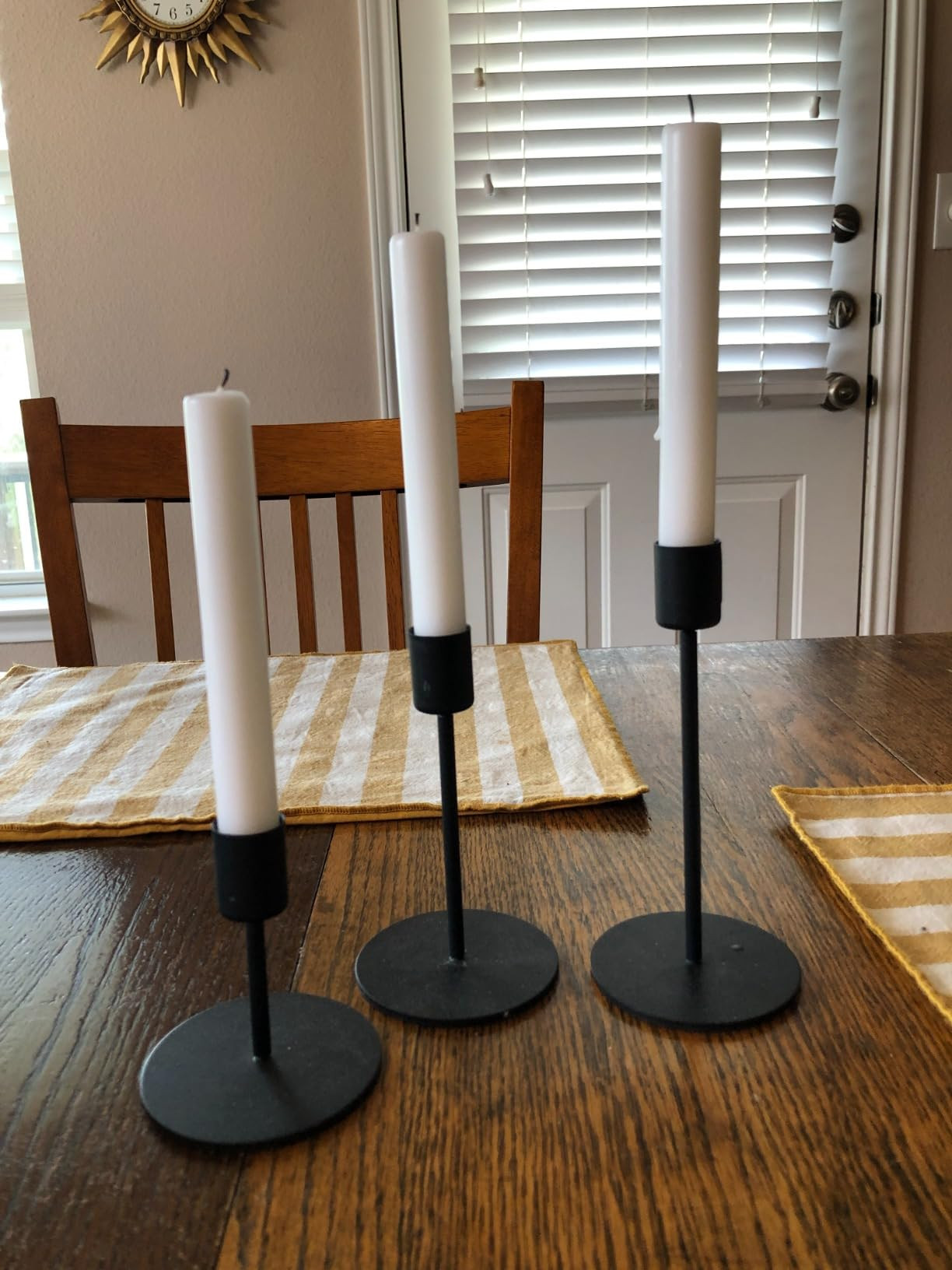 smtyle Short Black Candlestick Holders Taper Candle Holders Set of 3 Candlestick Holder Ideal for... | Amazon (US)