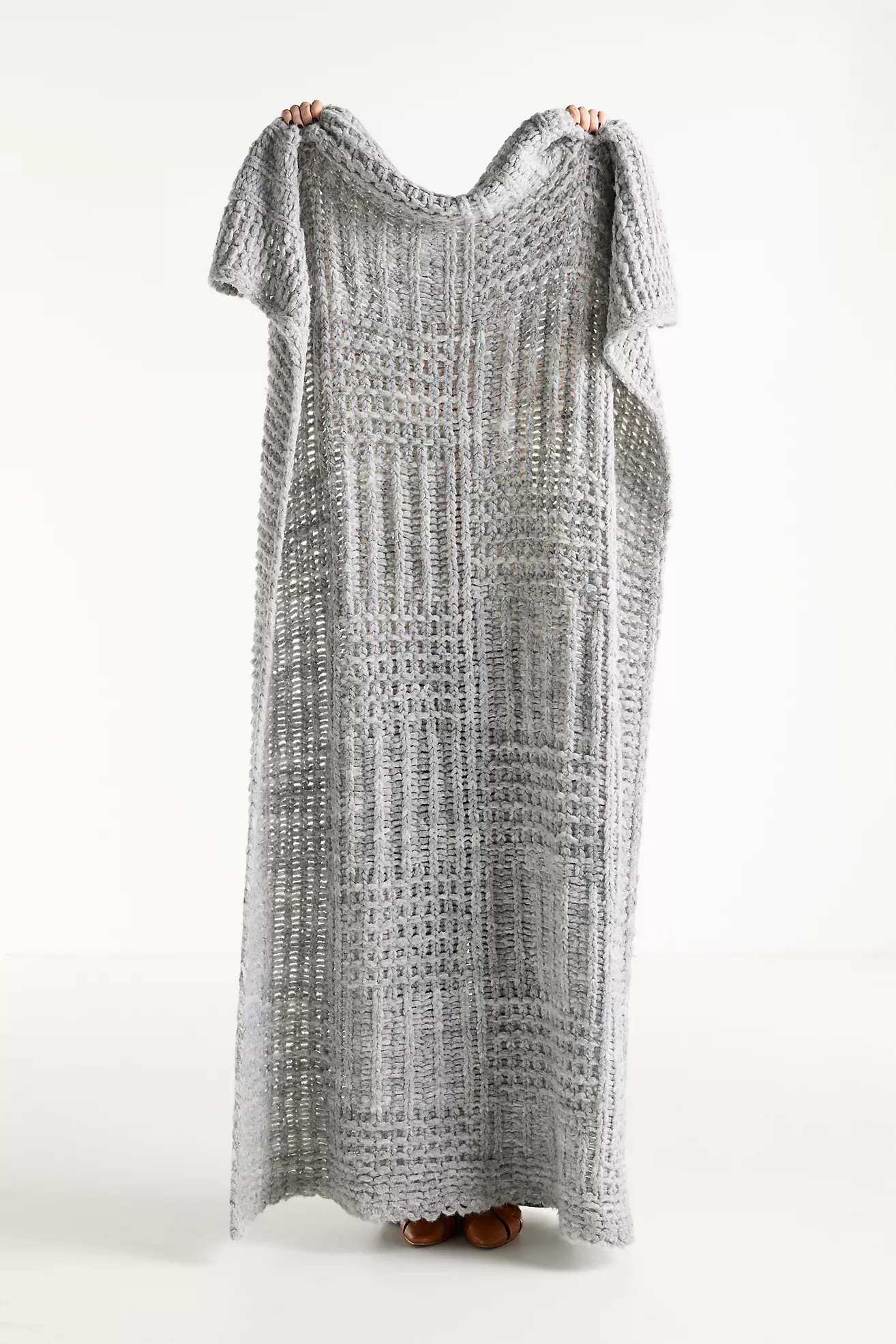 Hazel Wool Blend Knit Patchwork Throw Blanket | Anthropologie (US)