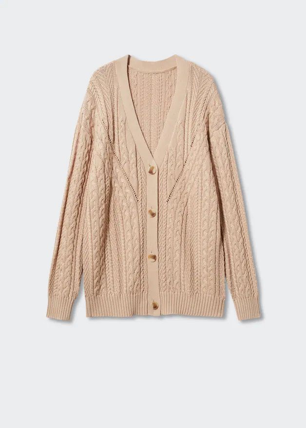 Buttoned knit braided cardigan | MANGO (UK)