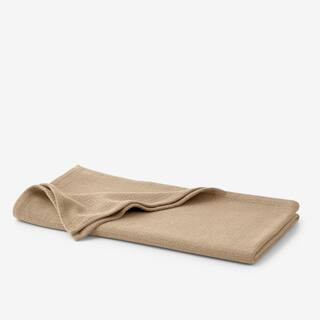 Cotton Weave Sand Solid Woven Throw Blanket | The Home Depot