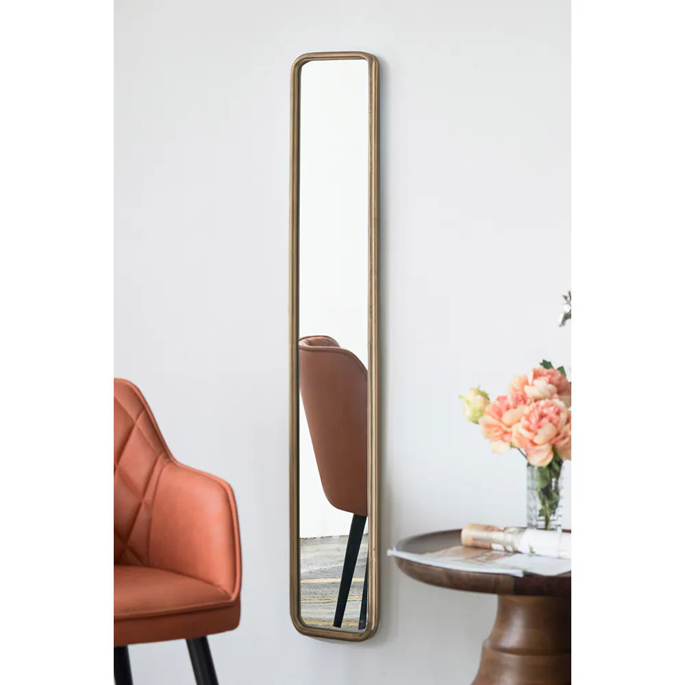 Blisstyle 8-in W x 47-in H Rectangle Gold Framed Full Length Wall Mirror one_size | OFRWWXMJFA | Lowe's