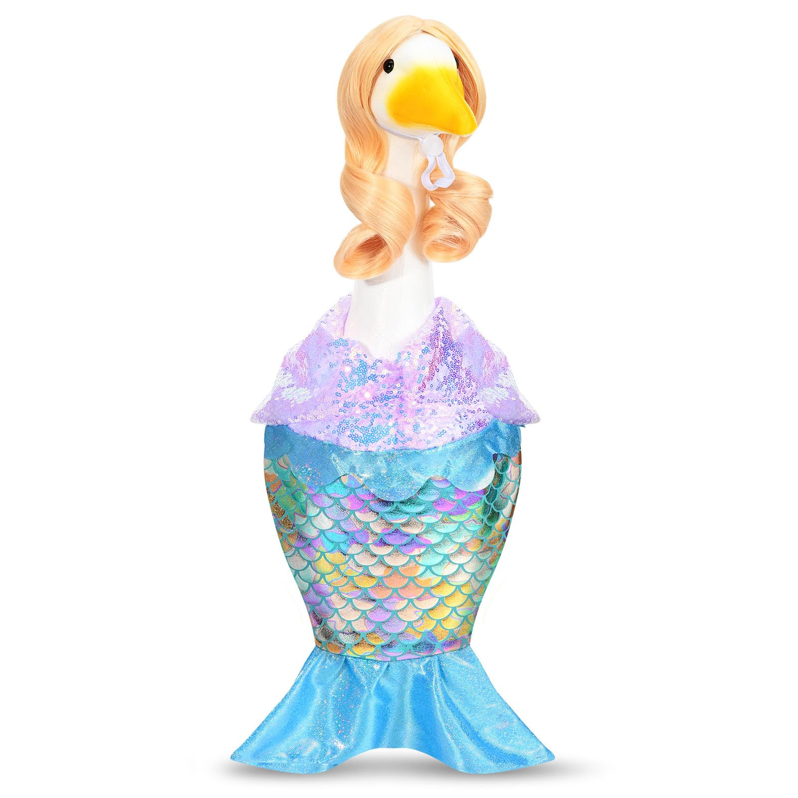 Mermaid Porch Goose Outfits, Colorful Goose Clothes & Wigs for Cement Goose Statue Decor | Amazon (US)