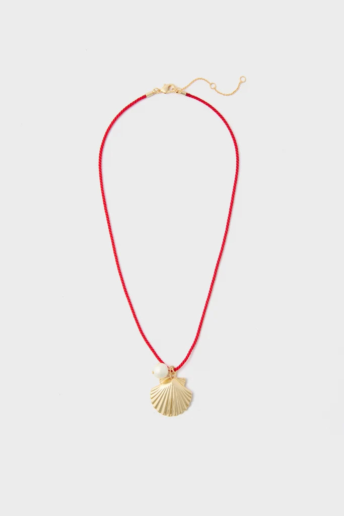 Red Cord Seashell Charm Ariel Necklace | Tuckernuck (US)