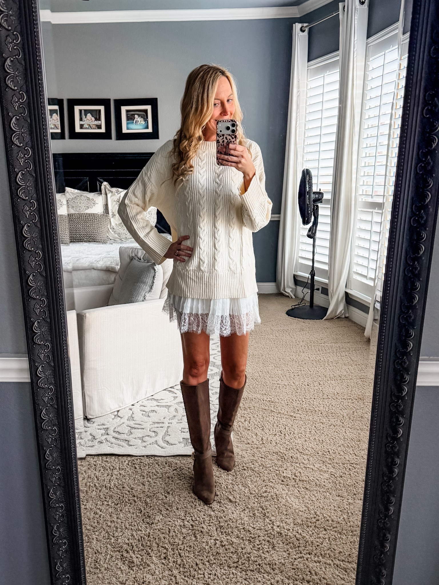 Loving this outfit! This chunky knit sweater is perfect for any occasion and this skirt is adorable. I’m wearing a small in both. 

Skirt | concert | western concert | rodeo | cowboy boots | boots | sweater | sweaters | hat | cowboy hat | fall outfit | date night | Amazon | Thanksgiving outfit | casual outfit | fall outfit | winter outfits | 



#LTKFindsUnder50 #LTKHoliday #LTKSaleAlert