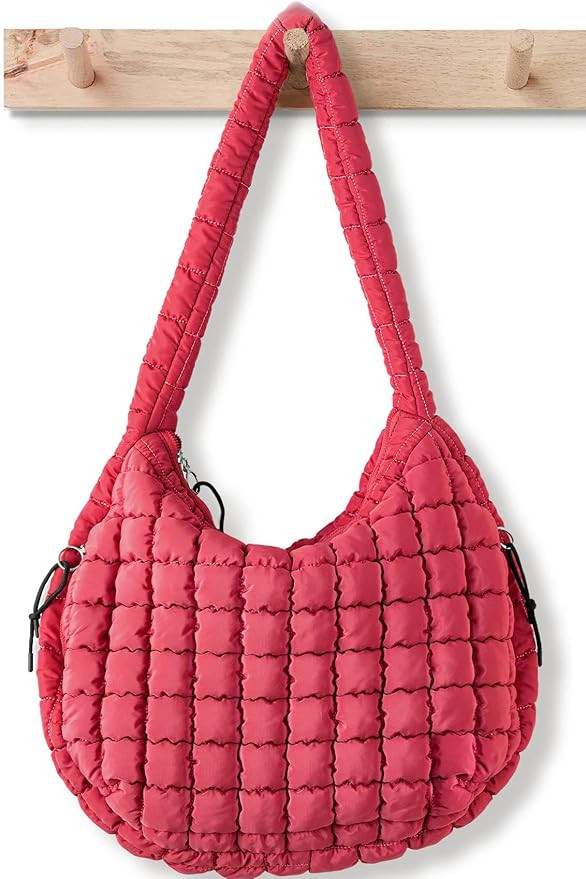 Puffer Tote Bag for Women Large Quilted Tote Bag Quilted Carryall Bag Soft Puffy Crossbody Bag Ho... | Amazon (US)