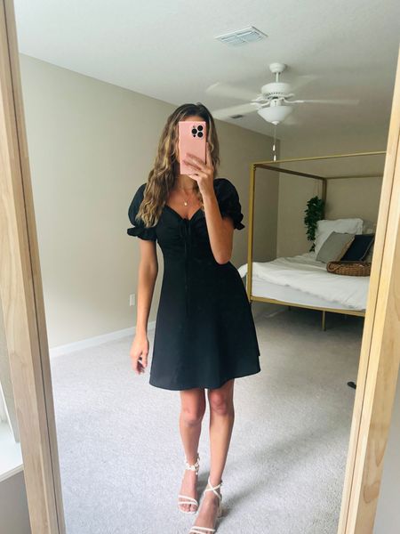 Here it is! My favorite dress for under $40 that comes in a variety of colors. This puff sleeve dress featured an adjustable tie in the bust and the light weight material is super flowy too! #dress #amazon #dressy #minidress #vacay #beach #vacation 

#LTKfindsunder50 #LTKparties #LTKtravel