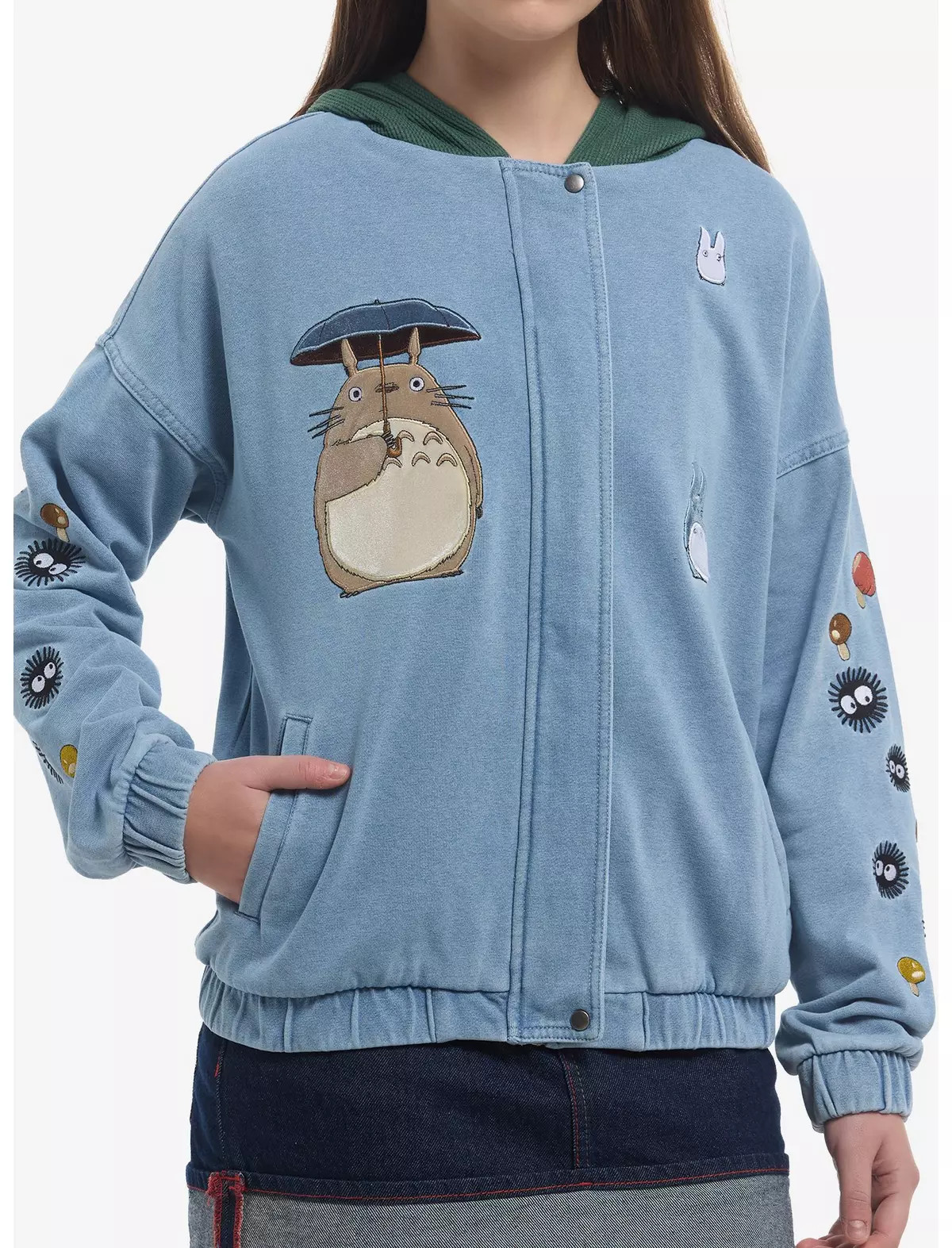 Her Universe Studio Ghibli® My Neighbor Totoro Girls Hooded Denim Jacket | Hot Topic