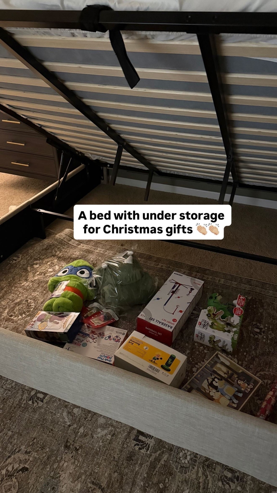 Lift up bed with storage!! King size color greige 

#LTKHome #LTKSaleAlert