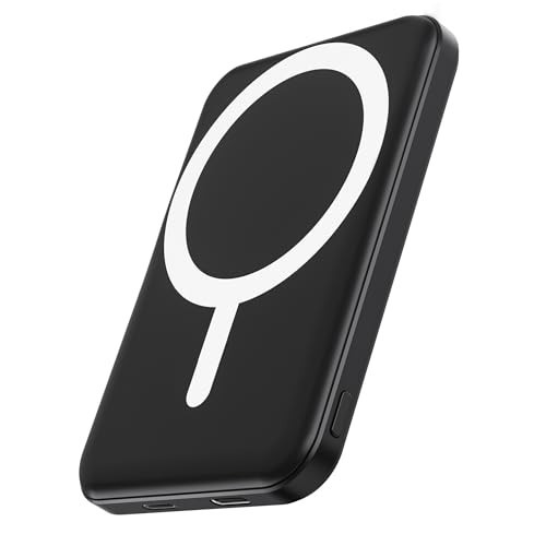 podoru for Magsafe Battery Pack, 5000mAh Magnetic Power Bank with Type-C Cable 20W PD Fast Charging Lighting Input Wireless Portable Charger for iPhone 17/16/15/14/13/12/ All Series-Black | Amazon (US)