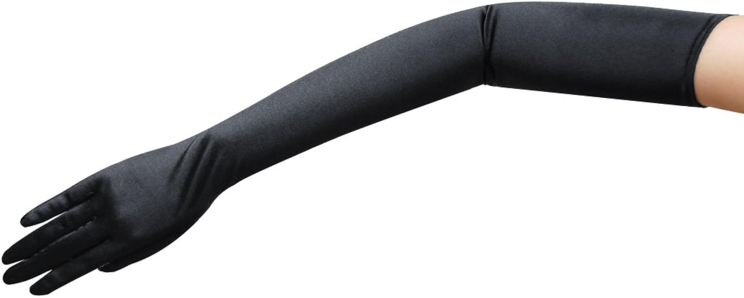 23.5" Long Shiny Stretch Satin Dress Gloves Opera Length 16BL | Amazon (US)