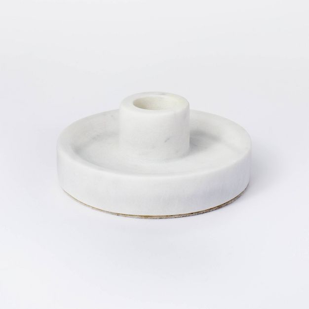 1.5" x 4" Marble Stone Taper Candle Holder White - Threshold™ designed with Studio McGee | Target