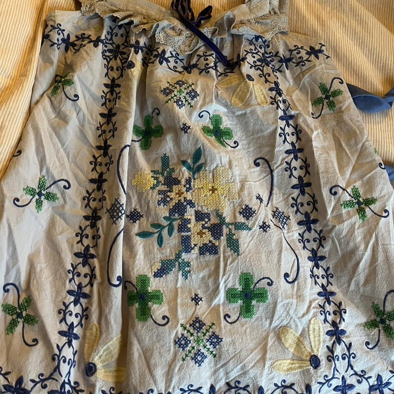 Free People Bali Main Squeeze Mini Dress in Blue... | Depop | Depop US