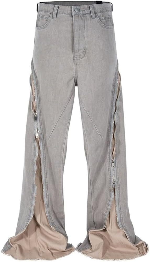 Long Pants for Men and Women with Spiral Track and Large Zipper Jeans | Amazon (US)