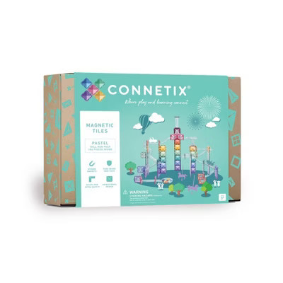 CONNETIX Magnetic Tiles Pastel Ball Run Building Blocks 106pc: Educational Creative Thinking, Creativity, Magnetic Building Components | Target